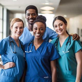 group of nurses smiling