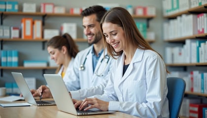 pharmacist at laptop