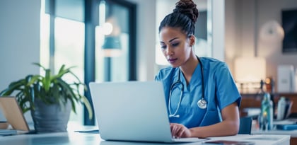 nurse at laptop