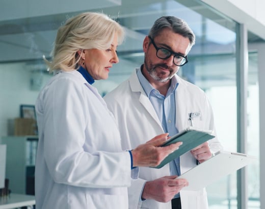 healthcare professionals conferring